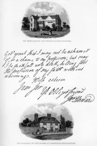 A letter by John Howard, and a view of his residence at Cardington, mid-late 18th century, (1840). Artist: John Howard A letter by John Howard, and a view of his residence at Cardington, mid-late 18th century, (1840). Artist: John Howard