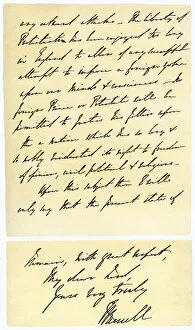 Images Dated 18th October 2006: Letter from John Russell to Edward Maltby, Bishop of Durham, 4th November 1850.Artist