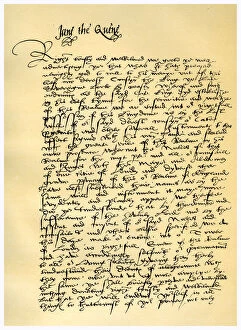 Images Dated 18th October 2006: Letter from Lady Jane Grey to William Parr, 10th July 1553.Artist: Lady Jane Grey