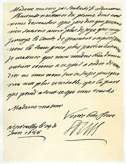 Images Dated 10th October 2006: Letter from Louis XIV of France to Mary of Modena, 24th June 1688. Artist: King Louis XIV of France