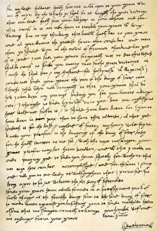 Images Dated 10th October 2006: Letter from Queen Catherine of Aragon to her husband Henry VIII, 16th September 1513
