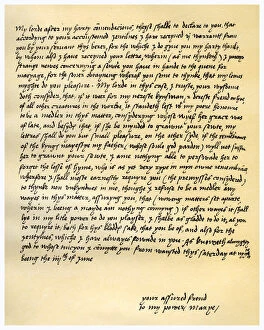 Catherine Parr Collection: Letter from Queen Mary I to Lord Seymour of Sudeley, 4th June 1547. Artist: Queen Mary I