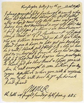 Letter from Queen Mary II to Frances Lumley, 29th July 1692.Artist: Queen Mary II Letter from Queen Mary II to Frances Lumley, 29th July 1692.Artist: Queen Mary II