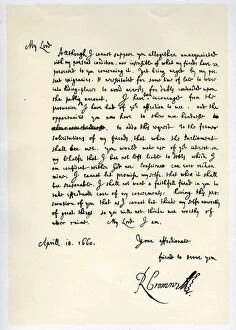 Letter from Richard Cromwell, Lord Protector, to General George Monck, 18th April 1660.Artist: Richard Cromwell