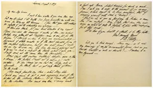 Letter from Shelley to Amelia Curran, 5th August 1819. Artist: Shelley Letter from Shelley to Amelia Curran, 5th August 1819. Artist: Shelley