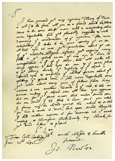 Signature Collection: Letter from Sir Issac Newton to William Briggs, 20th June 1682.Artist: Isaac Newton
