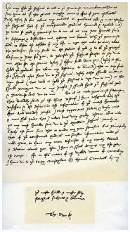 Faithful Gallery: Letter from Sir Thomas More to Henry VIII, 5th March 1534.Artist: Sir Thomas More