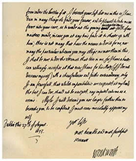 Loyal Gallery: Letter from Viscount Thomas Wentworth to James Hay, 27th August 1633.Artist: Thomas Wentworth