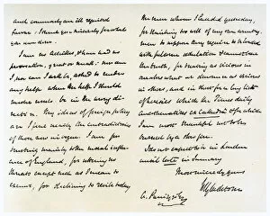 Images Dated 18th October 2006: Letter from William Ewart Gladstone to Anthony Panizzi, 29th November 1856.Artist