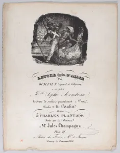 J J Grandville Prints: Letter Written from Alger, ca. 1835. Creator: Jean Ignace Isidore Gerard