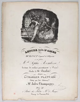 Letter Written from Alger, ca. 1835. Creator: Jean Ignace Isidore Gerard