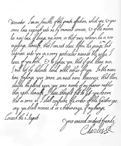 A letter written by Charles I, c1644, (1907).Artist: King Charles I A letter written by Charles I, c1644, (1907).Artist: King Charles I
