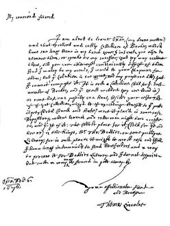 Images Dated 7th July 2007: A letter written by Thomas Lincoln, 1676 (1840)