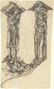Crowned Prints: The Letter Y, 1467. Creator: Master ES. The Letter Y, 1467. Creator: Master ES