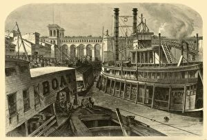 Steamboats Gallery: The Levee at St. Louis, 1874. Creator: W. Roberts