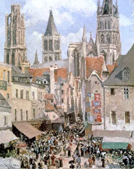 Market Street Prints: Levine and Walk Rouen, 1898. Artist: Camille Pissarro