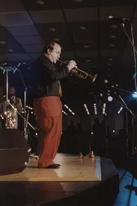 Nordwijk Prints: Lew Soloff, Jazz Inn Party, Nordwijk, Netherlands, 1989. Creator: Brian Foskett