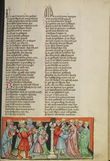 German Text Prints: The Lewdness and Idolatry of Israel; Weltchronik, about 1400-1410. Creator: Unknown