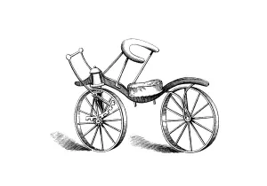 Steering Prints: Lewis Gompertzs improvement on Baron von Draiss bicycle, 1821