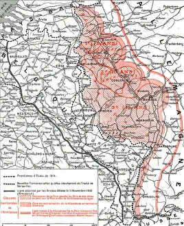 Rhineland Prints: L'Execution de L'Armistice; Les territoires que rendit ou livra aux allies la defaite