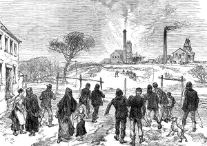 Miners Prints: The Leycett Colliery Disaster, near Newcastle-Under-Lyne: the explosion