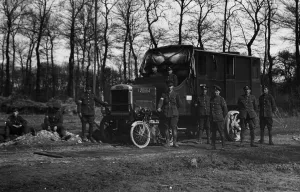Leyland military truck during World War 1. Creator: Unknown