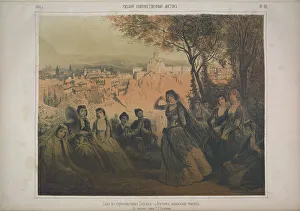 Timm Prints: Lezginka dance near Tbilisi, 1861. Creator: Timm, Wassili (George Wilhelm) (1820-1895)