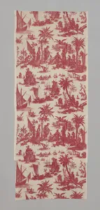 L'Hommage de l'Amerique a la France (America's Tribute to France) (Furnishing Fabric), c. 1780. Creators: Jean Baptiste Marie Huet, Christophe-Philippe Oberkampf, Oberkampf Manufactory