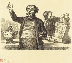 L'Hotel des Commissaires-priseurs: Le Crieur public, 1864. Creator: Charles Maurand