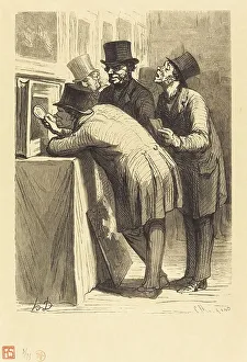 Auction Prints: L'Hotel des ventes: L'Amateur, 1863. Creator: Charles Maurand