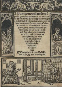 Loom Gallery: Libbretto nouellamete composto per maestro Domenico da Sera...lauorare di ogni s