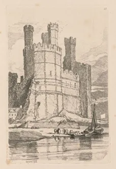 John Sell Cotman British Prints: Liber Studiorum: Plate 28, Caernarvon Castle