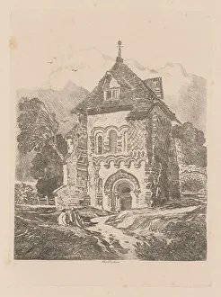 John Sell Cotman British Prints: Liber Studiorum: Plate 36, Church near Durham, 1838. Creator: John Sell Cotman (British