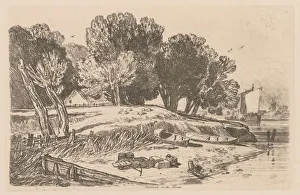 John Sell Cotman British Prints: Liber Studiorum: Plate 8, Millbank on the Thames, 1838. Creator: John Sell Cotman (British