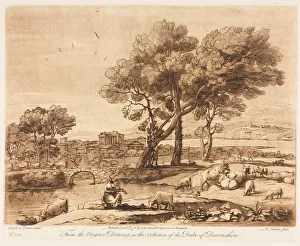 Liber Veritatis: No. 135, A Landscape, with Buildings, Mercury Stealing Admetuss Cattle