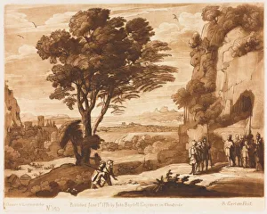 Richard Earlom Prints: Liber Veritatis: No. 145, A Landscape, with Figures, Simon brought before Priam, 1776