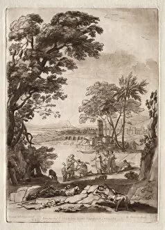 Liber Veritatis: No. 47, A River Scene with the Finding of Moses, 1774. Creator: Richard Earlom