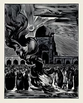 Burka Collection: The Liberation of Muslim Women. Burning the Veil, 1928. Artist: Kravchenko
