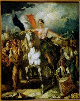 Tricolour Prints: Liberty, allegory of the days of 1830, c1830. Creator: Louis Candide Boulanger