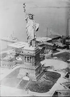 Birds Eye View Prints: Liberty from army plane, between c1915 and c1920. Creator: Bain News Service