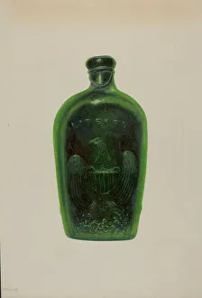 Glass Bottle Prints: Liberty Bottle, 1935 / 1942. Creator: Maud M Holme