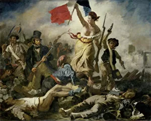 Revolution Collection: Liberty Leading the People, 1830. Artist: Delacroix, Eugene (1798-1863)