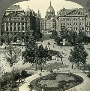 Capital City Prints: Liberty Square with Parliament House, Budapest, Hungary, c1930s. Creator: Unknown