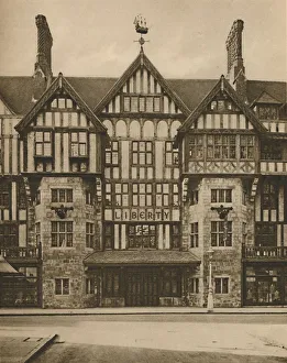 Mock Tudor Prints: Part of Libertys Tudor Building in Great Marlborough Street, c1935. Creator: Joel
