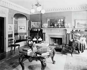 Multi Storey Prints: Library, four-story townhouse, possibly New York