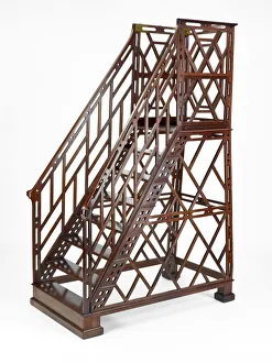 Mahogany Prints: Library Ladder, England, 1782. Creator: William France