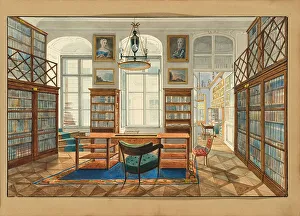 Country Estate Prints: The library in the Palais Clary-Altreiben