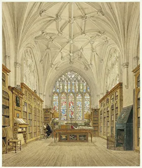 Frederick Mackenzie Prints: Library of Winchester College, c. 1816. Creator: Frederick Mackenzie