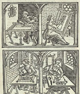 Embroideress Prints: Libro quarto. De rechami per elquale se impara in diuersi modi lordine e il modo de re