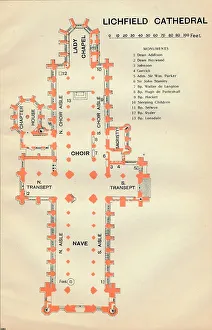 Ground Plan Prints: Lichfield Cathedral, c20th Century. Artist: John Bartholomew